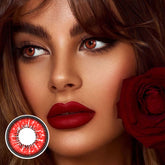 Lentes de contacto de color rojo Love Words